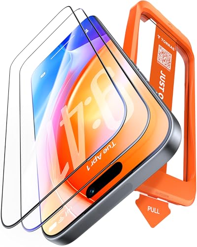 TORRAS フィルム For iPhone 17 ガラスフィルム 航空宇宙ガラス 周り浮きゼロ 9H+硬度 米軍MIL規格 全面保護 極細ベゼル対応 ラウンドエッジ 超簡単貼り付け ワンプル(Just One Pull) ガイド枠付き 気泡レス 指紋防止 すべすべ 落下・破損防止 2枚セット