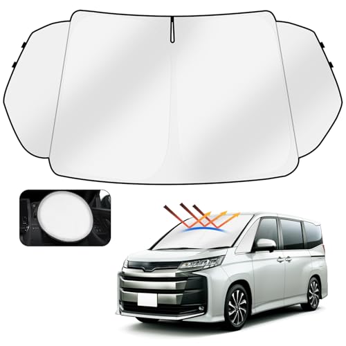 Cartist トヨタ 新型 ヴォクシー ノア 90系 フロントサンシェード VOXY NOAH 4代目 R90W型 R4.1? サンライン サンセット サンフィア フロントガラス サンシェード シェードカーテン マルチサンシェード 遮光 シェード 日よけ 車種専用 UVカット 車中泊 カスタムパーツ インテ
