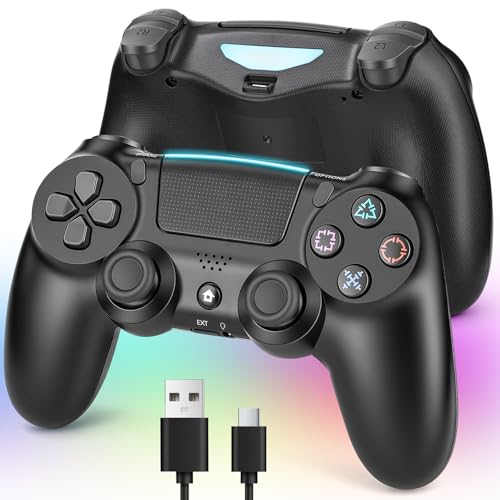 ps4コントローラー【2026年革新版・アップデート】ps4 コントローラー pc Turbo連射機能 6軸ジャイロセンサー 二重振動 高精密ボタン Bluetoooth5.4 無線/有線安定接続 1000mAh 急速充電 16時間連続使用 人体工学設計 持ちやすい タッチパッド イヤホンジャック付き ワイヤレ