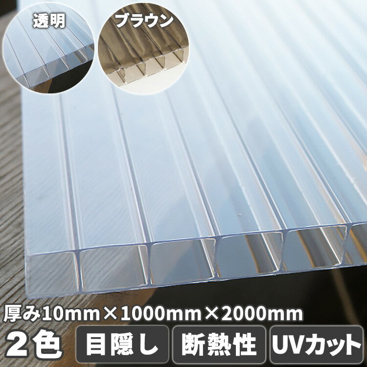 ポリカーボネート 10mm 厚み 透明クリア 1000mm 2000mm 中空ポリカ 厚 約1.0cm 透明ベニヤ ポリカ平板 中空ポリカ板 ポリカーボネイト ポリカプラダン ポリカ中空ボード プラスチックベニヤ 養…