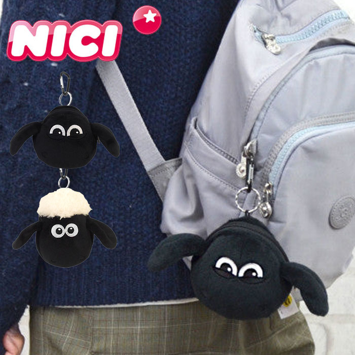 nici ニキ ポーチ ミニポーチ ひつじのショーン フイギュア コインケース 小銭入れ 高校生 大学生 レディース キッズ 小物入れ キーホルダー カラビナ フィギュアポーチ アクセサリー バッグチャーム ギフト プレゼント ヒツジ 羊