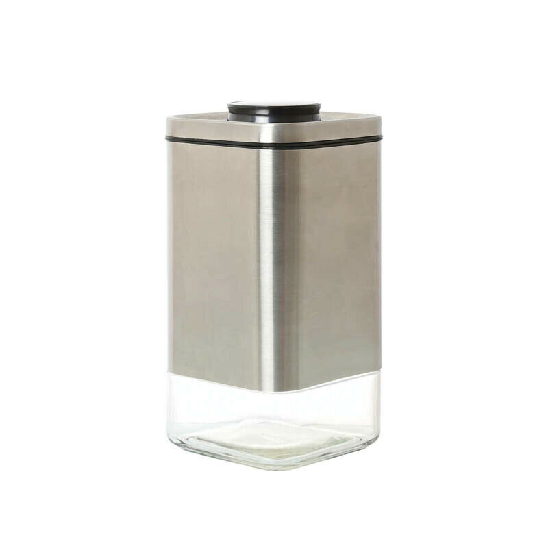 Steel Storage Containers - DULTON ダルトン キッチン 保存容器 ガラス 密閉 おしゃれ Mサイズ CUBE JAR WITH PRESS LID M K915-1285M キューブジャー ガラス容器 キャニスター キッチン雑貨