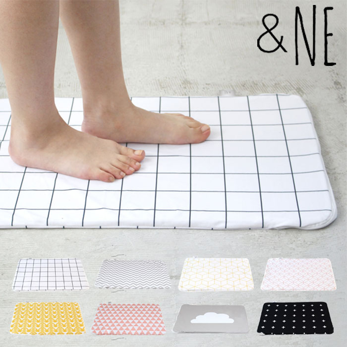 ＆NE 珪藻土バスマット バスマット 珪藻土 コンパクト 珪藻土マット カバー バスマットカバー マットカバー かわいい 清潔 丸洗い 洗濯可 洗濯 さらさら ウォッシャブル お風呂 おしゃれ ポリエステル