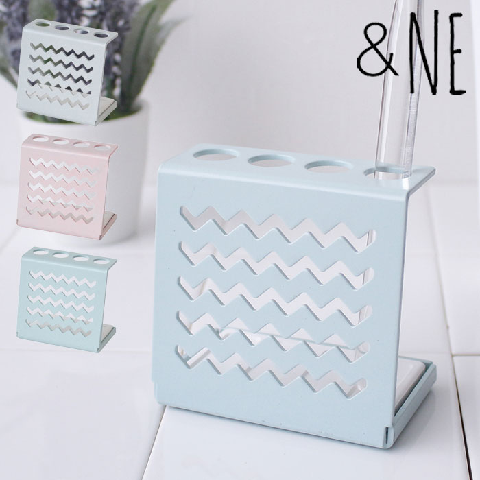 歯ブラシスタンド 4本 珪藻土 スチール 歯ブラシホルダー 速乾 ＆NE Jagged 歯ブラシ ホルダー 洗面所 収納 吸水 アンドエヌイー 歯ブラシ立て 歯ブラシ置き