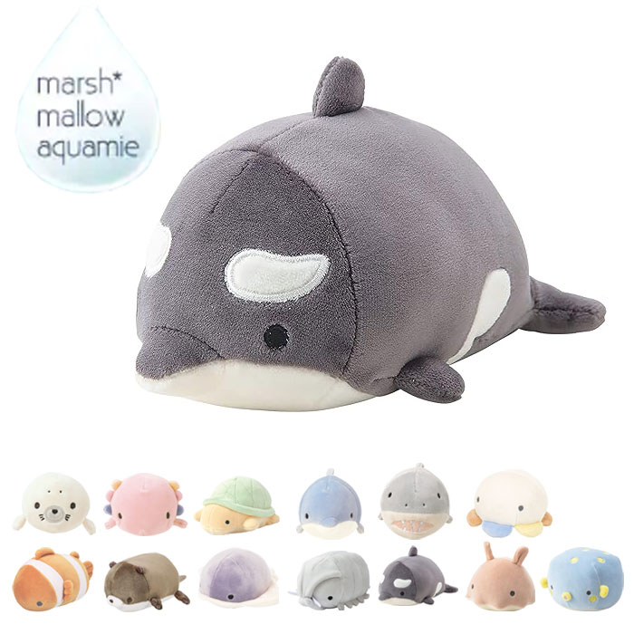 樂天商城 - マスコット 11cm ぬいぐるみ 手乗りサイズ 人形 マシュマロ アクアミエ 魚 動物 洗える もちもち アニマル 手のひら 小さめ 子ども キッズ かわいい プチギフト インテリア プレゼント