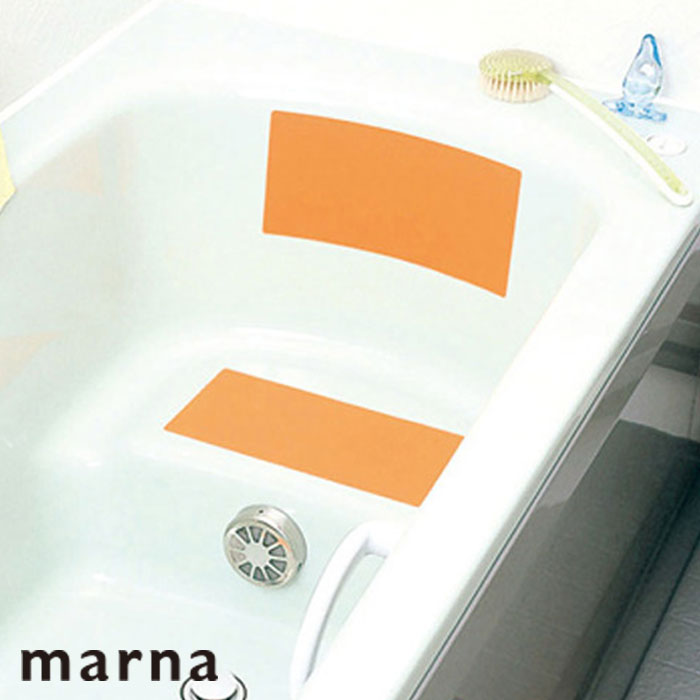 Rakuten - マーナ MARNA 浴槽 滑り止め シール スーパー浴室シート すべり止め 2枚入り バス用品 すべりどめ 風呂 風呂用品 浴槽グッズ 安全 浴室 風呂グッズ ステッカー 入浴