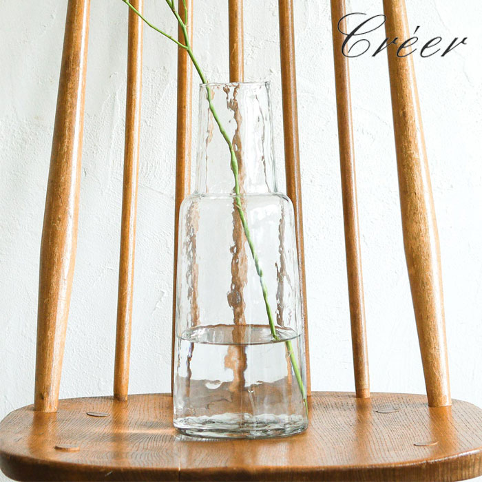 フラワーベース 花瓶 ガラス シナリー オリーブ 花ビン 花器 花びん ベース フラワー ガラスベース 花 花入れ 飾る ガラス製 手作り ハンドメイド クレエ