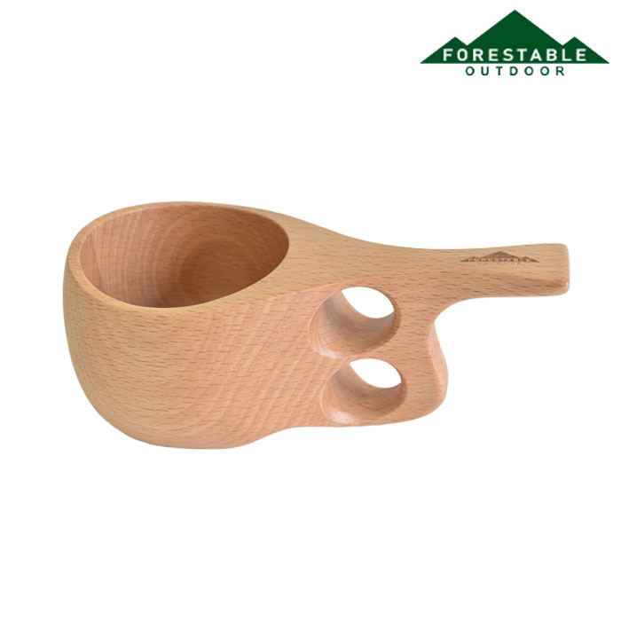 タンブラー 割れない 木製 コップ 260ml おしゃれ 軽量 ククサカップ M 籐芸 FORESTABLE MKKS85BE キャンプ フリーカップ 洋食器 食器 ビーチ材 テーブルウェア 軽い 天然木 カップ 木製食器 アウトドア食器(3)