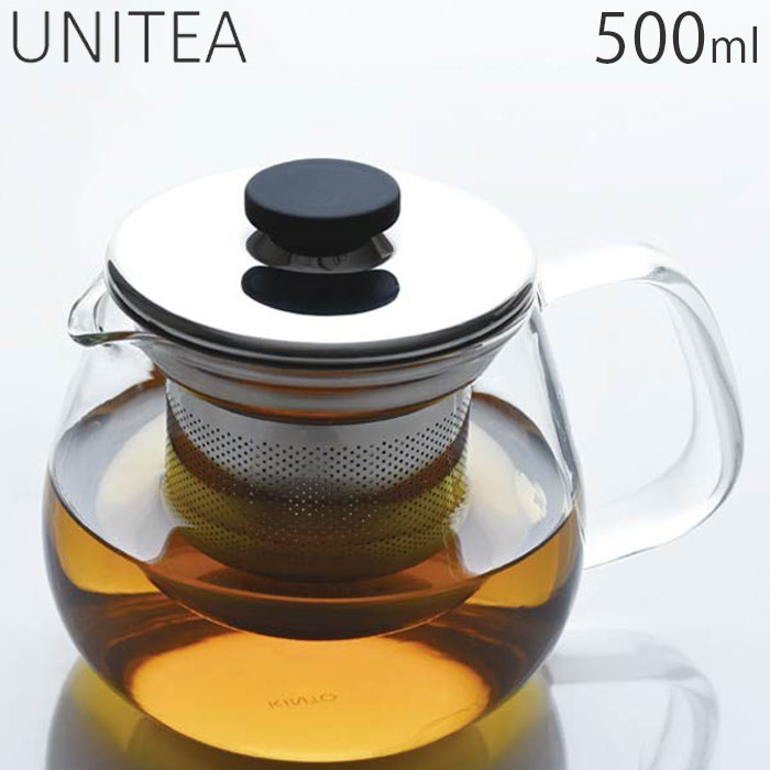 樂天商城 - キントー KINTO ティーポット 耐熱ガラス 500ml S UNITEA ユニティ ステンレス ステンレス蓋 ガラスポット 急須 ポット 紅茶ポット ガラス 茶こし付き 食洗機対応 食器 紅茶 ハーブ おしゃれ シンプル キッチン用品