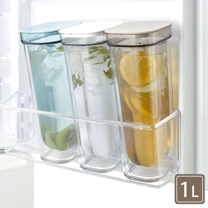 カラフェ 1L 水差し 冷水筒 麦茶ポット ウォーターカラフェ ピッチャー ダブルウォールカラフェ ホワイ..