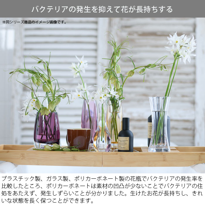 花瓶 おしゃれ 割れない 二重 花器 一輪挿し フラワーベース 割れないガラス 透明 クリア ポリカーボネート PVアイスベーススマート 花びん 花 植物 切花 花束 フェイク グリーン インテリア プラ [3]