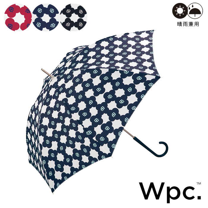 ワールドパーティー Wpc 傘 レディース 長傘 雨傘 晴雨兼用 UVカット 日傘 カメリア ワールドパーティー ブラック ネイビー レッド 4036-07 花柄 丈夫 手開き 雨 梅雨 アンブレラ 紫外線対策 軽量 撥水 グラスファイバー おしゃれ パラソル レイングッズ プレゼント 旅行 女性 通勤 通学