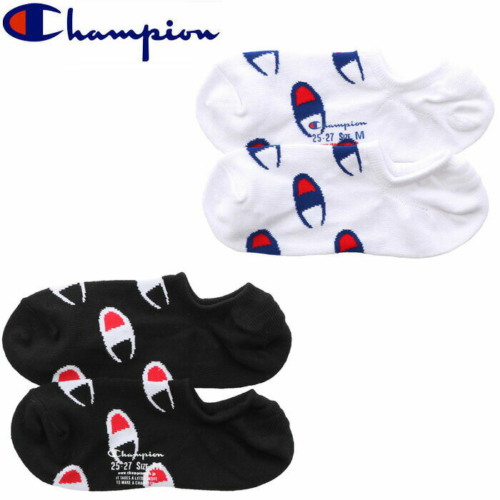 メール便 チャンピオン Champion ソックス メンズ 靴下 くるぶし くるぶしソックス 総柄 ロゴ ゴーストソックス ホワイト/ブラック S/M CMSAR503 ショートソックス ブランド カジュアル 通勤 通学 かわいい おしゃれ ギフト プレゼント