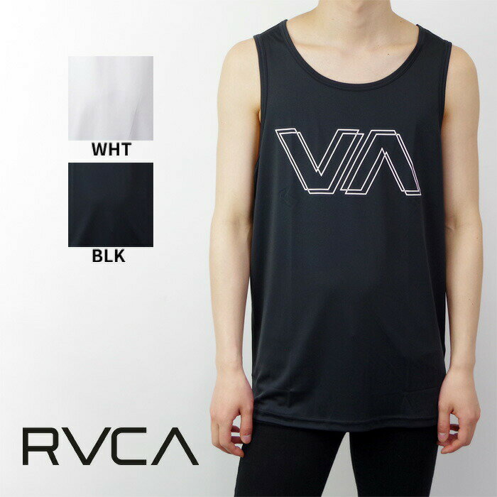 ルーカ タンクトップ  メンズ メール便 RVCA ルーカ タンクトップ メンズ ラッシュガード ラッシュタンク ブラック ホワイト S/M BA041856 スポーツタンクトップ UVカット 水陸両用 速乾 紫外線対策 日焼け防止 男性用 トレーニング ジム スポーツ マリンスポーツ 海 プール 送料無料