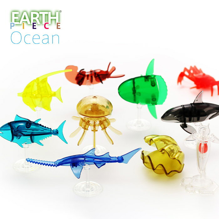 EARTH PIECE アースピース シーズン2 海の生物 10種類中1個 アクリル樹脂 ガチャ カプセルトイ 水族館 海のいきもの クリオネ / カニ / ラッコ / タコクラゲ / シャコガイ / ツノダシ / マンタ…