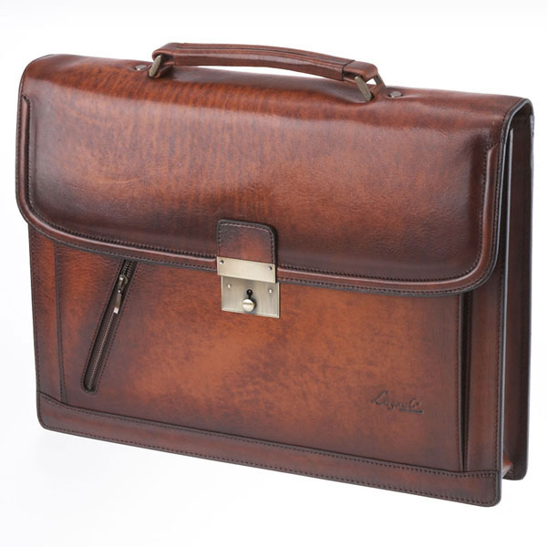 [10x Points] LuggageAOKI Lugard G3 Flap Briefcase, Made in Japan, Genuine Leather, Brown 5223-50