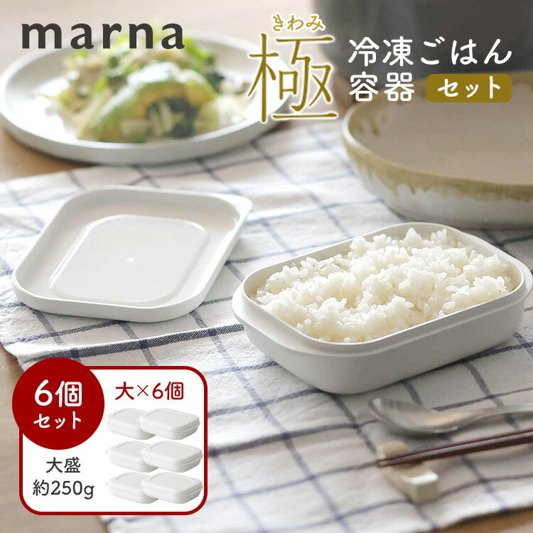 樂天商城 - 【クーポン発行中】6個セット marna 極 冷凍ごはん容器 大 マーナ 約250g 大盛 保存容器 お米 ご飯 冷凍ご飯 ごはん 容器 冷凍保存 食洗機対応 電子レンジ対応 キッチングッズ 日本製