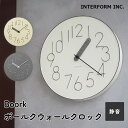 【正規販売店】INTERFORM インターフォルム Boork ボールク ウォールクロック wallclock CL-4468 壁掛け時計 アナログ レトロ ナ...
