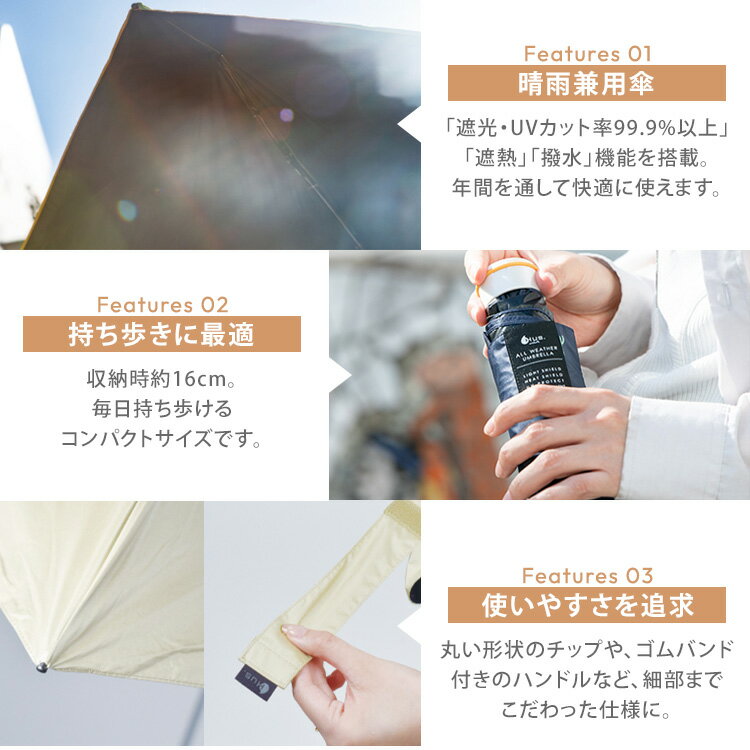 【クーポン発行中】HUS. 折りたたみ傘 AL...の紹介画像3