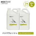 【クーポン利用で1500円OFF】2個セット ecostore エコストア ハンドウォッシュ レモングラス&ライムリーフ 5L 詰め替え用 ハンドソープ 大容量 ハンド 手洗い 低刺激 保湿 爽やか 自然 エッセンシャルオイル エコ ハラケケ サステナブル 天然