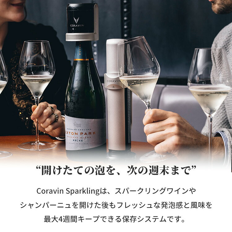 Coravin Sparkling コラヴァン スパークリング ワインセーバー ワインキーパー スパークリングワイン シャンパン ドンペリ 保存 保管 鮮度 新鮮 風味 炭酸 泡 発砲感 ボトル マグナムボトル 高純度炭酸ガス 気抜け防止 風味劣化防止【ポイント10倍】 monotoki-10001854 MONOTOKI-モノトキ- サンプル画像2