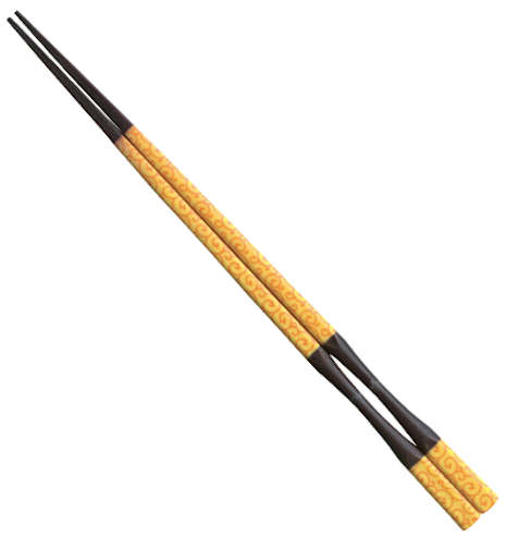 乐天商城 - メラミン食器 杵型多久島箸 レモン唐草 22.5cm 福井クラフト　ウレタン塗装
