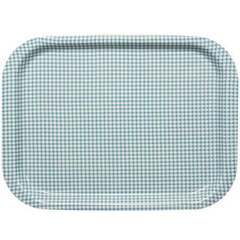 橋本達之助工芸 業務用 お盆 トレイ Rトレー チェック L 角 ブルー