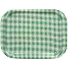 橋本達之助工芸 業務用 お盆 トレイ Rトレー チェック M 角 グリーン