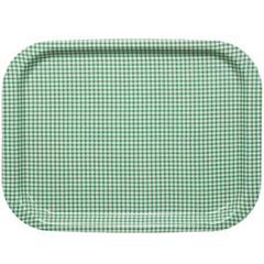 橋本達之助工芸 業務用 お盆 トレイ Rトレー チェック L 角 グリーン