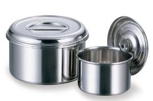 18-8ステンレス製 浅型キッチンポット 12cm 11112 (持ち手なし)