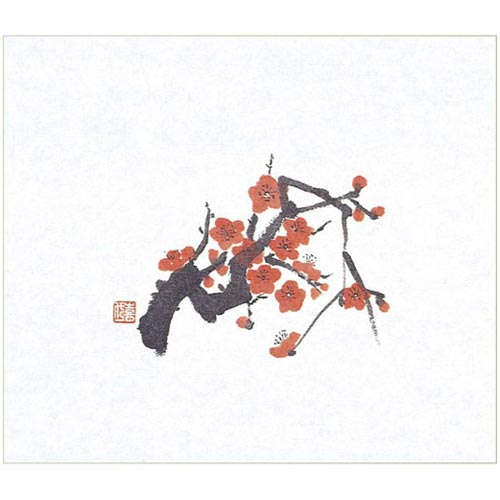 乐天商城 - マイン 業務用 鮮度保持紙 大 18.5×16.5cm 紅梅(2月-3月) 100枚入 M30-086