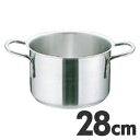 MuranoInduction ムラノ インダクション IH対応 18-8ステンレス 半寸胴鍋 蓋無 28cm