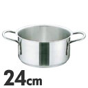 MuranoInduction ムラノ インダクション IH対応 18-8ステンレス 外輪鍋 蓋無 24cm