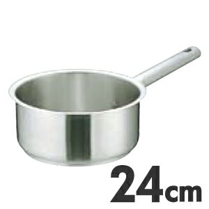 Ih Compatible - MuranoInduction ムラノ インダクション IH対応 18-8ステンレス 片手浅型鍋 蓋無 24cm