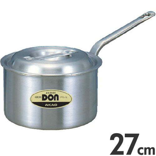 Ih Incompatible - アカオアルミ 硬質アルミ 片手鍋 DON 片手鍋 27cm 8.4L