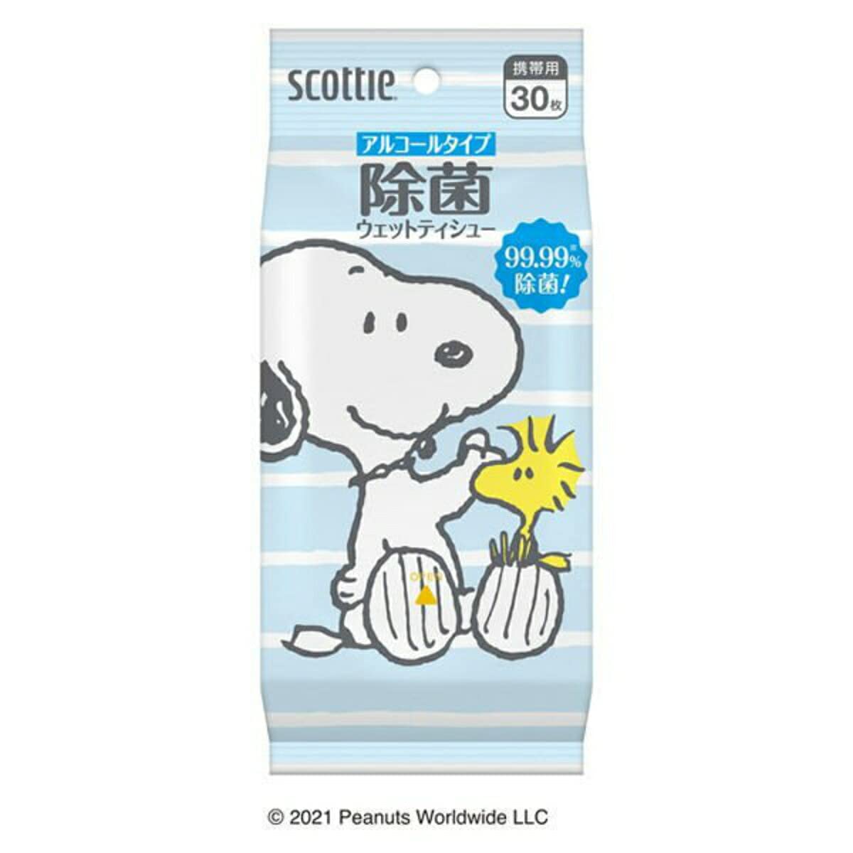 スコッティ　ウェットティシュー　除菌　アルコールタイプ　スヌーピー　30枚 容量30マイウェットティ..