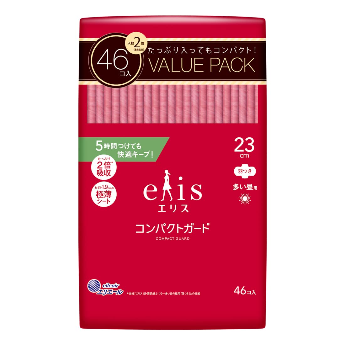 エリスコンパクトガード（多い昼用）羽つき46枚 容量46マイ 大王製紙 生理用品