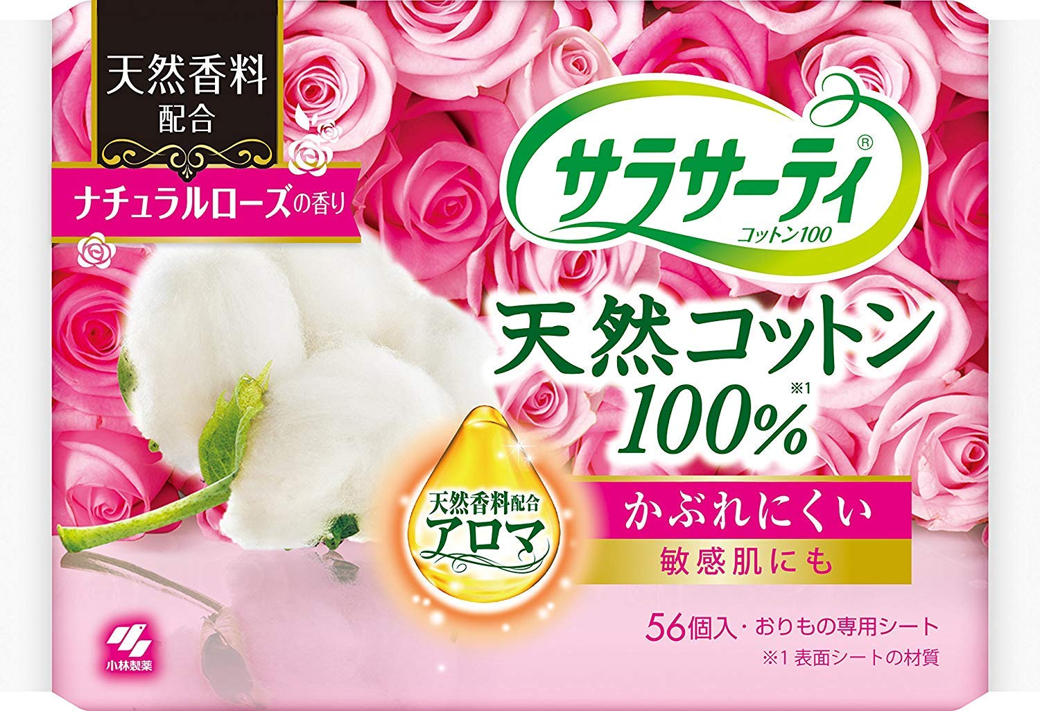 サラサーテイコツトン100ナチユラルローズ56個 容量56個 小林製薬 生理用品