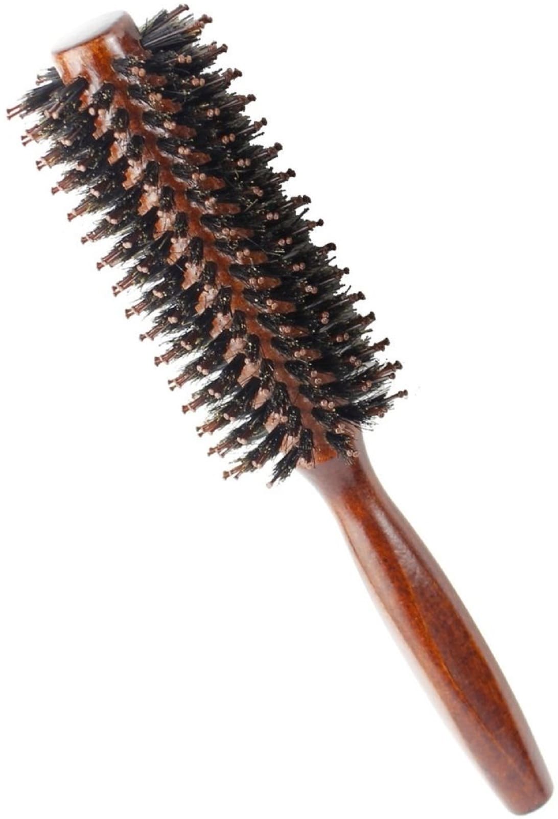 MONOW ロールブラシ 猪毛 ヘアブラシ ブローブラシ くし ブラシ 櫛 コーム 木製 ヘアケア ヘアーブラシ