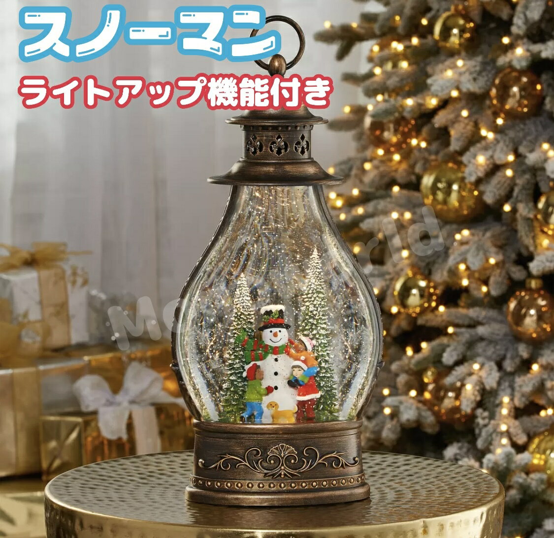 LEDランタン スノーマン　Holiday Lantern with LED Lights Snowman　LEDランタン　ランタンのサムネイル