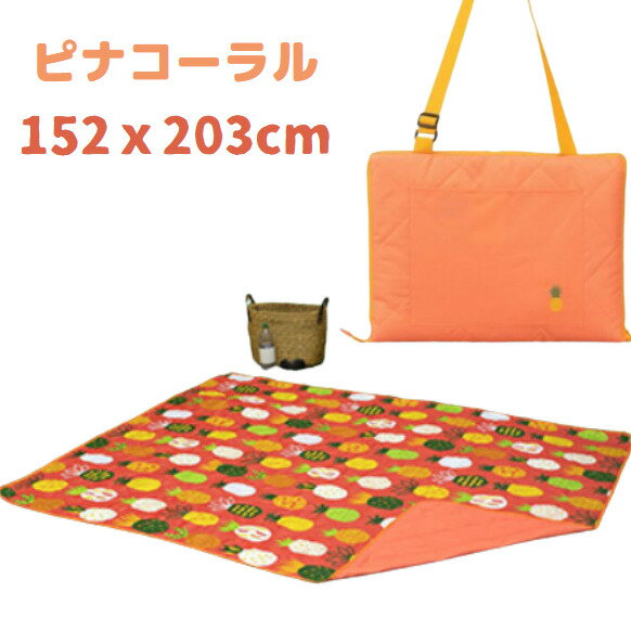パラソル レジャーマット【パイナップル/コーラル】ピナコーラル　Parasol Leisure Mat 　レジャーシート　持ち運びレジャーマット　撥水加工マット　洗濯機洗い可能　パイナップルレジャーシート　アウトドア用品　レジャー用品のサムネイル