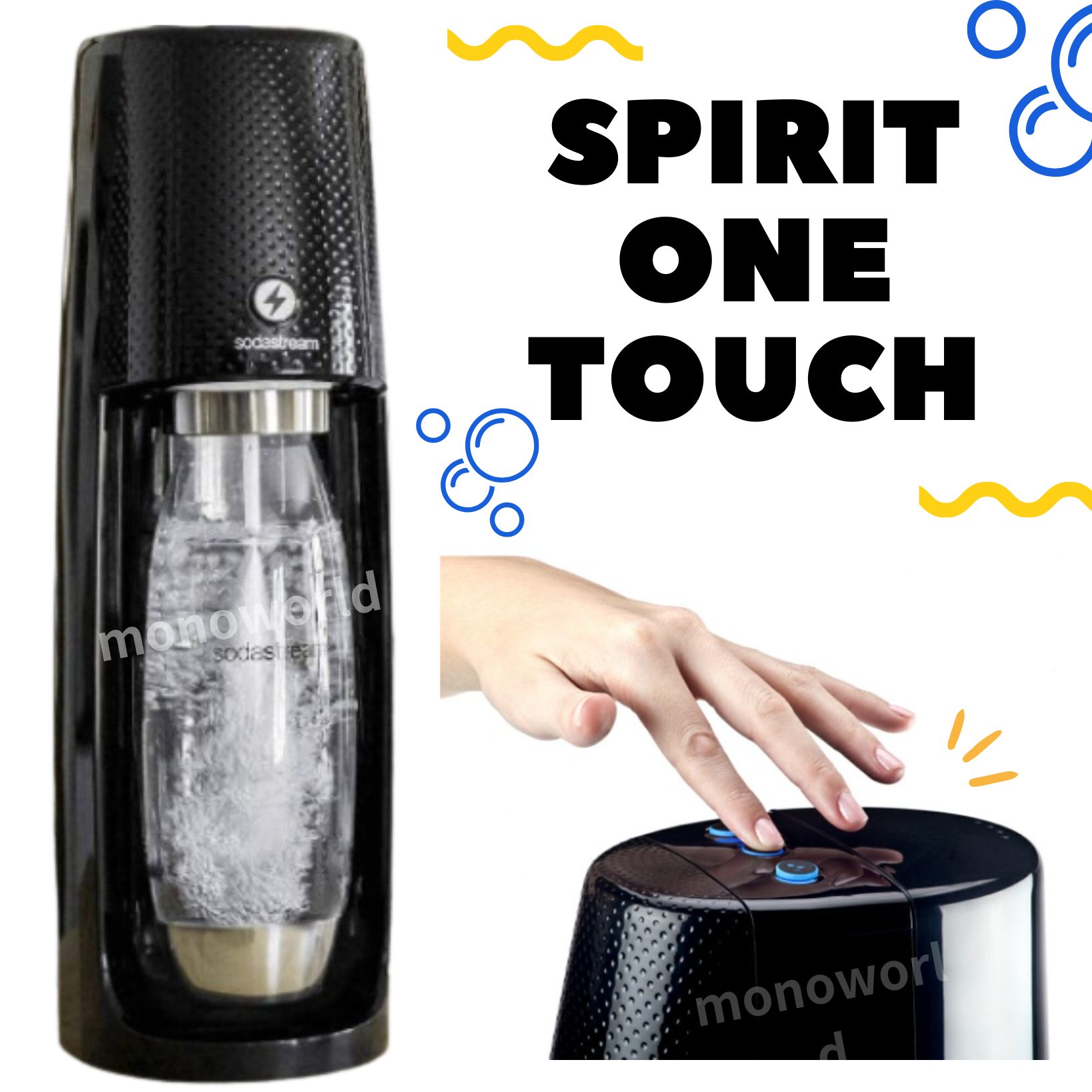 スピリットワンタッチ　【スピリットワンタッチ／ブラック】　Spirit One Touch 　炭酸水メーカー　炭酸水　　ソーダストリームのサムネイル