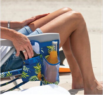 【当日発送品◎翌日着可】Tommy Bahama トミーバハマ ビーチチェア 【パイナップル柄 ブルー】 リクライニングチェア ローチェア アウトドア 海 ビーチ プール キャンプ 収納 保冷 クーラーバッグ付き リゾートチェア プールサイドチェア通販格安セール情報 楽天 通販