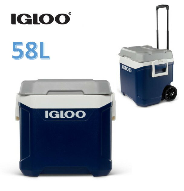 即納品◎IGLOO　イグルー クーラーボックス　マックスコールド 62QT 　58L　IGLOO MaxCold Latitude　キャンプ　バーベキュー　アウトドア　BBQ　ブルー 釣り船 水上バイク マリンジェット ジェットスキー