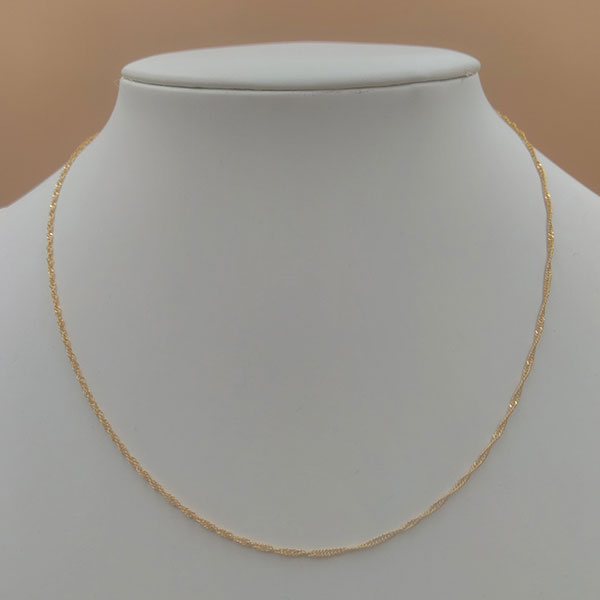 【送料無料 24K純金ネックレスチェーン】24K純金スクリューチェーン45cm 3グラムアップ