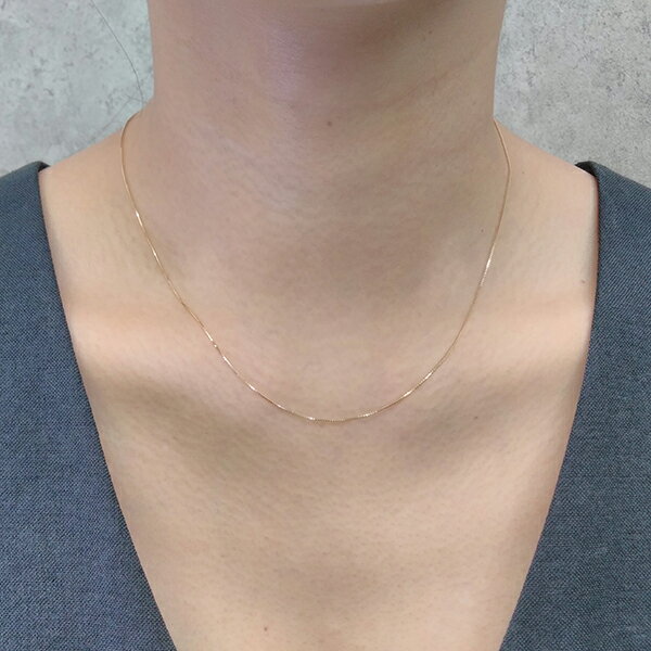 【送料無料 18金ネックレスチェーン 18KYG0.60ベネチアンチェーン 長さ45センチ スライドアジャスター付き 日本製