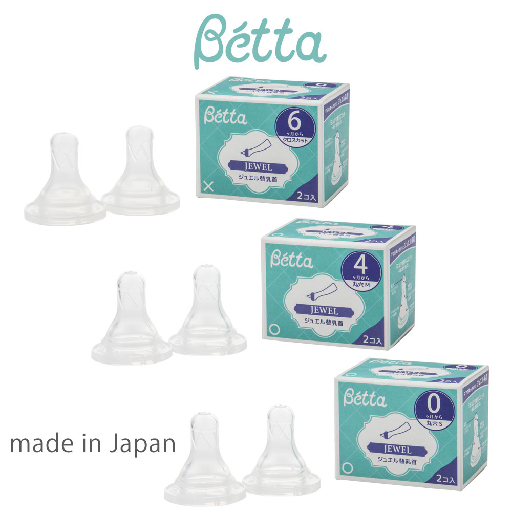 ドクターベッタ哺乳瓶 替乳首2個セット ジュエルシリーズ 哺乳びん 替え乳首 ニップル 日本製 betta jewel PPSU