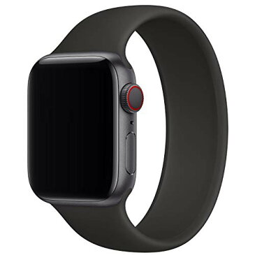 ESTIKI Apple Watch 用バンド Apple Watch 6/5/4/3/2/1 Apple Watch SE 対応 最新人気ソロループ ベルト 液状シリコーンゴム製一体式交換ベルト (Apple Watch 40/38mm 141mm 黒色)
