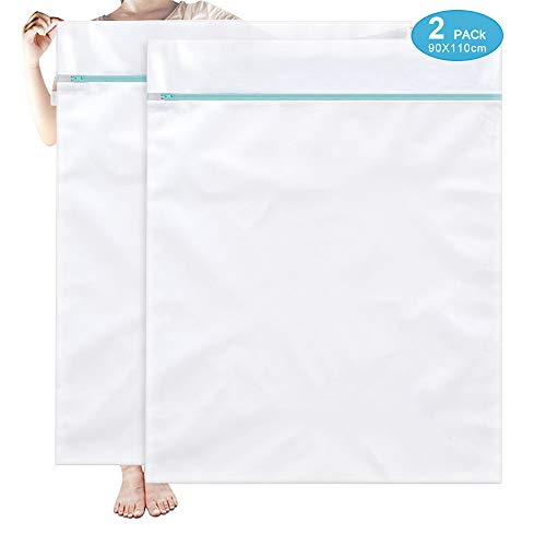 OTraki 洗濯ネット 毛布 ふとん用 特大 90×110cm 2枚入 ランドリーネット YKKファスナー 布団 大型 洗濯バッグ 洗濯袋 メッシュ 2枚セット 角型 耐食性 細かい網目 寝具 大物用 洗濯ふくろ こたつ布団 枕 洗える 変形防止 洗濯機対応
