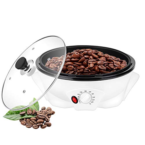 Kacsoo コーヒーロースター 自動 電動焙煎機 コーヒー焙煎機電動 コーヒー生豆焙煎器 温度調節可能0℃ - 200℃ 栗品種 ピーナッツ はと麦 だいず あずき ひまわりの? 家庭用・業務用